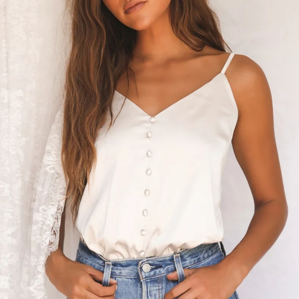 Lulus satin bodysuit NWT